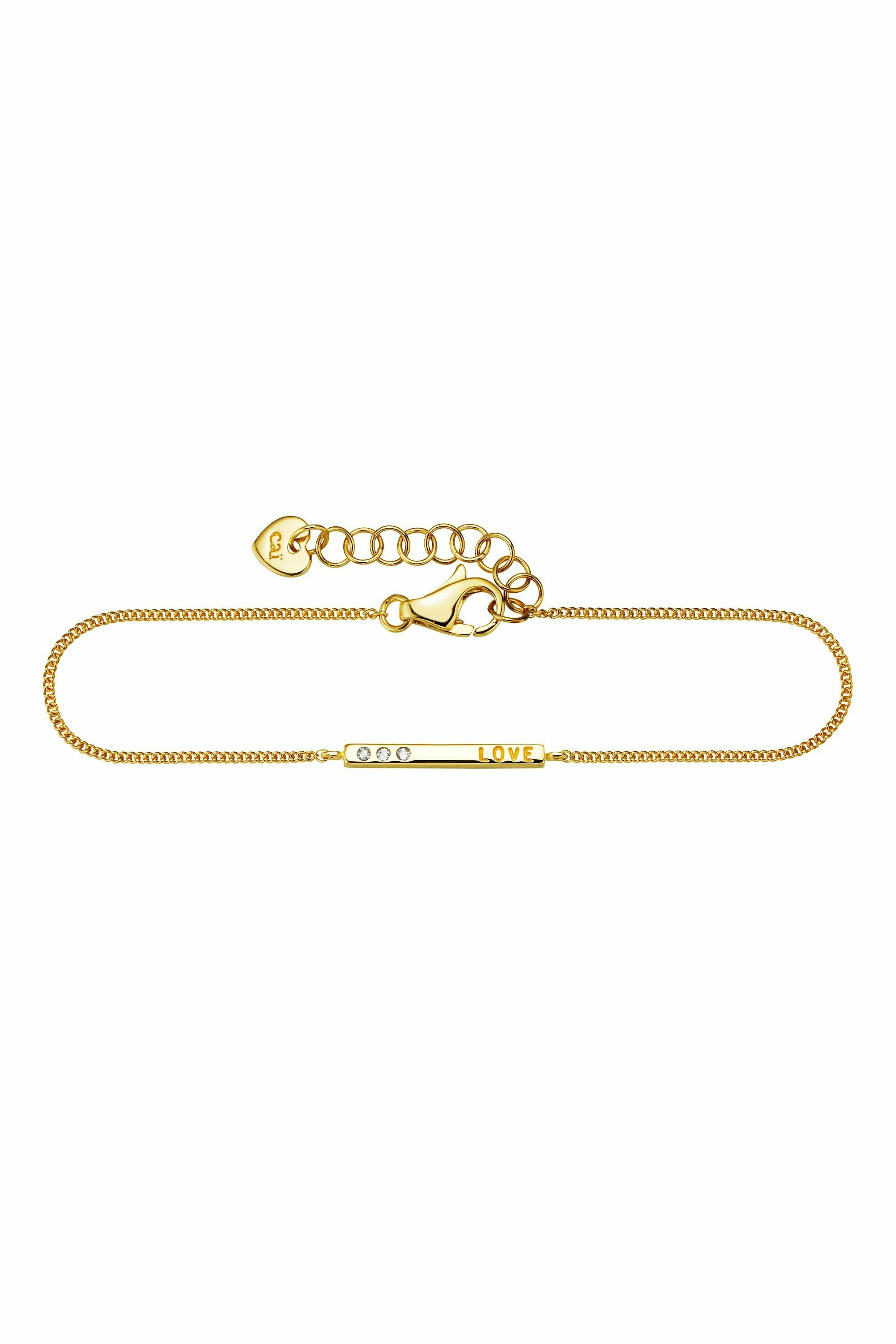 Armband 925/- Sterling Silber vergoldet Zirkonia Love 41183856689246 – Bild 2