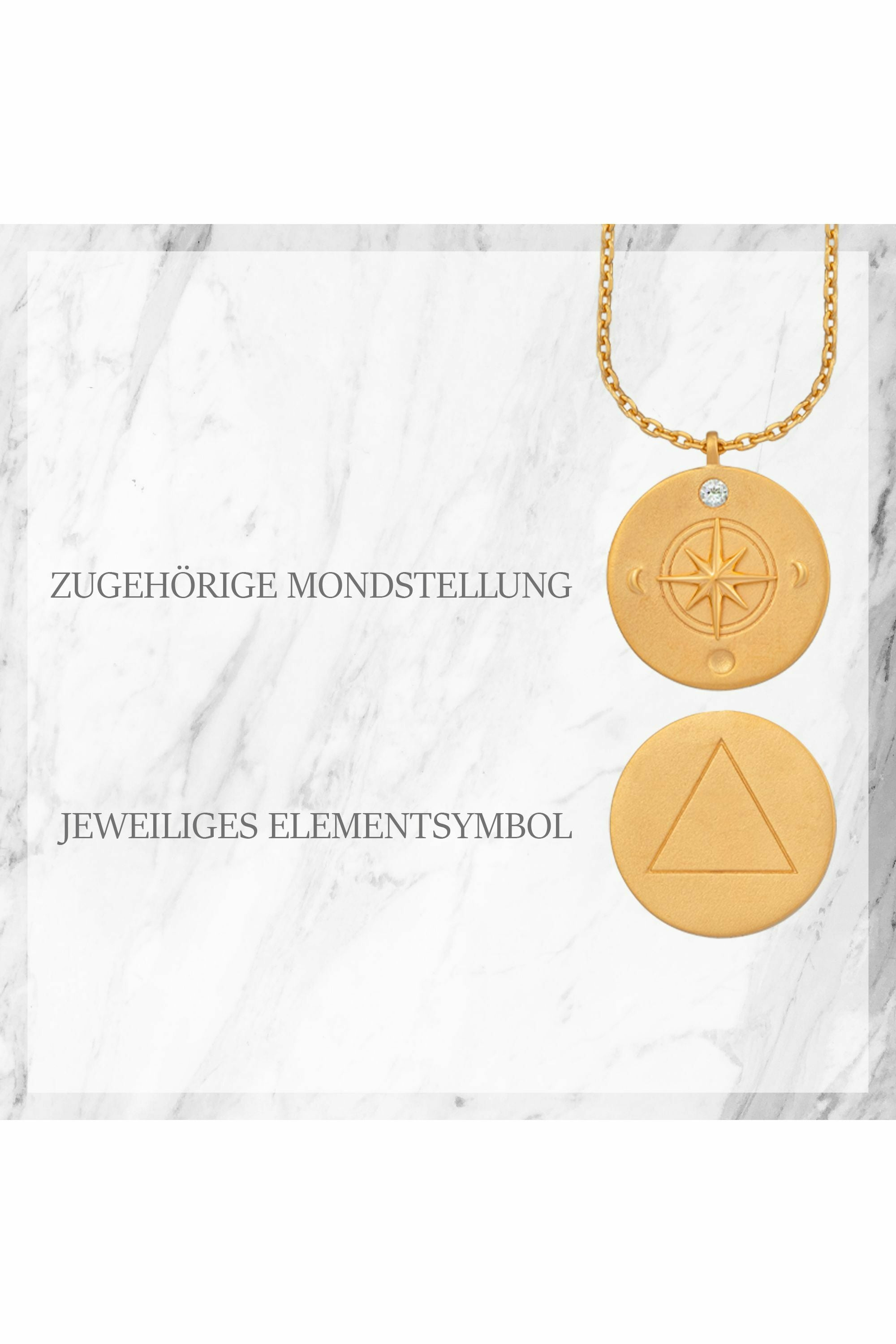 Halskette Element Wasser 925/- Sterling Silber vergoldet Weißtopaz 4118464410428... – Bild 3