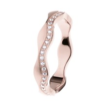 Ernstes Design Damen Wellenring mit Zirkonia Rosegold R573 Ernstes Design Damen Wellenring mit Zirkonia Rosegold R573