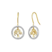 Ohrhänger Lebensbaum mit 68 w. synth. Zirk. Ohrhänger Lebensbaum mit 68 w. synth. Zirk.