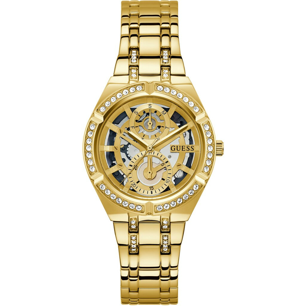Guess Damen Armbanduhr Allara Multifunktion skeleton Gold GW0604L2 – Bild 3