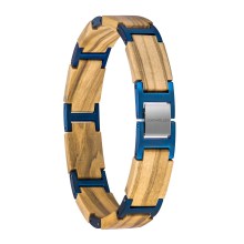 Edenhölzer Armband Holzarmband Holz Edelststahl braun blau Edenhölzer Armband Holzarmband Holz Edelststahl braun blau