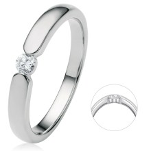 0.13 ct  Diamant Brillant Spannfassung Ring aus 585 Weißgold 0.13 ct  Diamant Brillant Spannfassung Ring aus 585 Weißgold