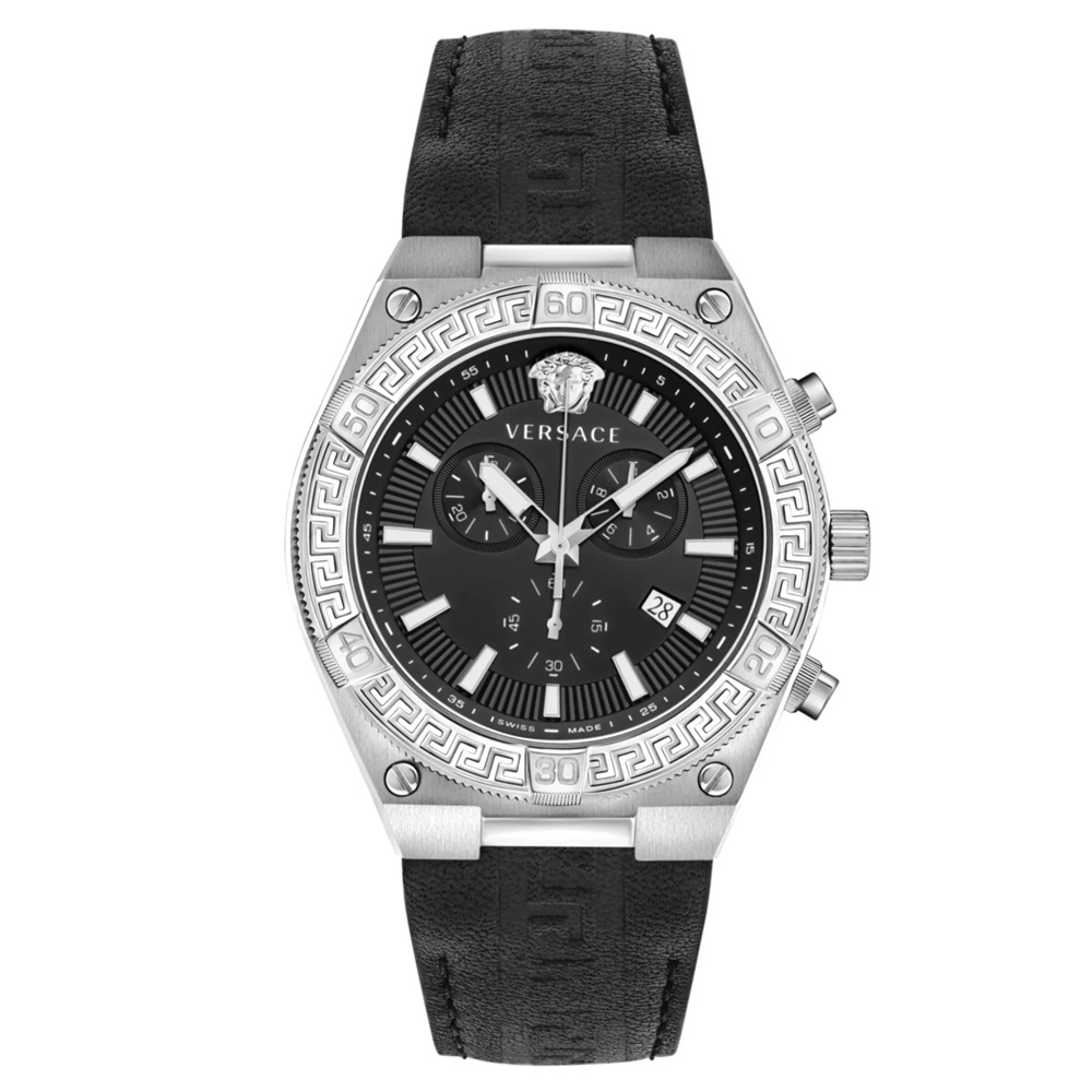 Versace Herrenuhr Sporty Greca Chrono Schwarz/Silber VESO00222 – Bild 3