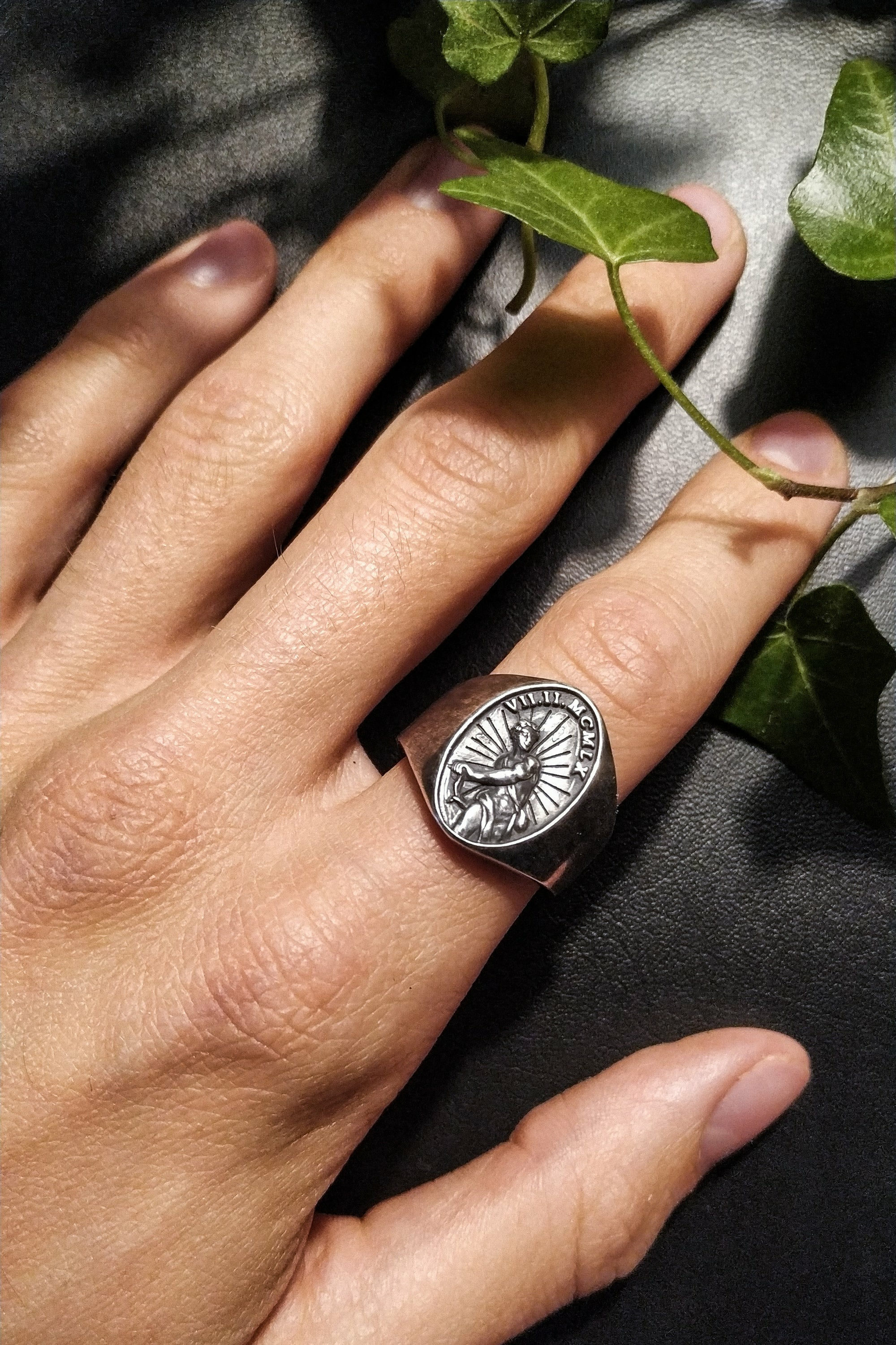 Ring 925/- Sterling Silber matt-oxidiert 41179027767390 – Bild 2