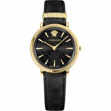 Versace Damen Armbanduhr V CIRCLE schwarz, gold 38 mm VE8100819 Versace Damen Armbanduhr V CIRCLE schwarz, gold 38 mm VE8100819