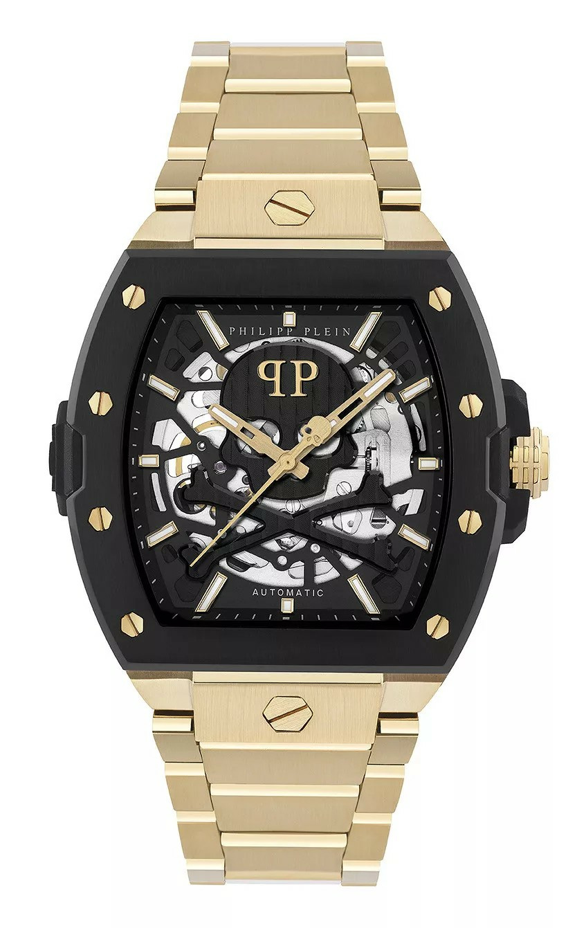 Philipp Plein Herrenuhr Automatic The $keleton 2.0 Gold‑Schwarz PWJFA0625 – Bild 3