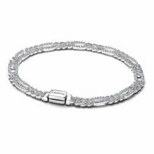 Pandora Damenarmband Silber Ovale Panzerkette mit Zirkonia 594227C01-18 Pandora Damenarmband Silber Ovale Panzerkette mit Zirkonia 594227C01-18