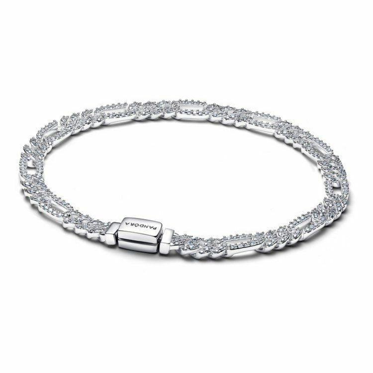 Pandora Damenarmband Silber Ovale Panzerkette mit Zirkonia 594227C01-18 Pandora Damenarmband Silber Ovale Panzerkette mit Zirkonia 594227C01-18
