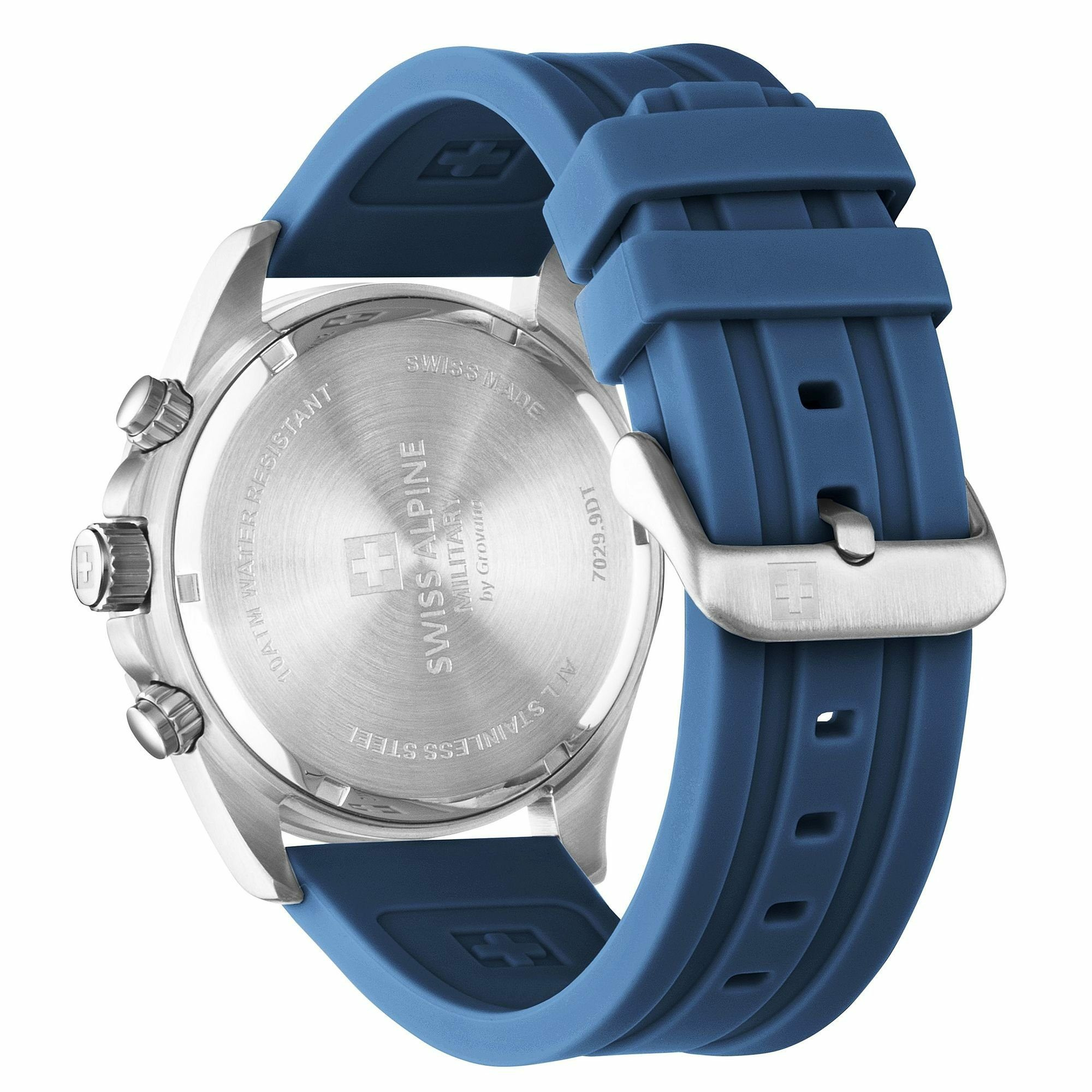 Swiss Alpine Military Herren Armbanduhr Chronograph Raptor blau 7029.9835 – Bild 2