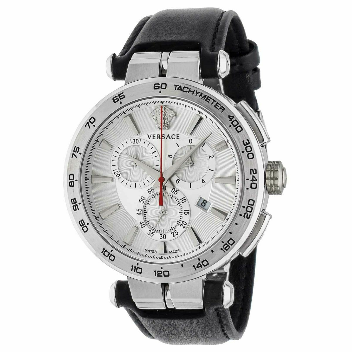 Versace Herren Armbanduhr Chronograph AION schwarz, silber 45 mm VE6CA0123 Versace Herren Armbanduhr Chronograph AION schwarz, silber 45 mm VE6CA0123