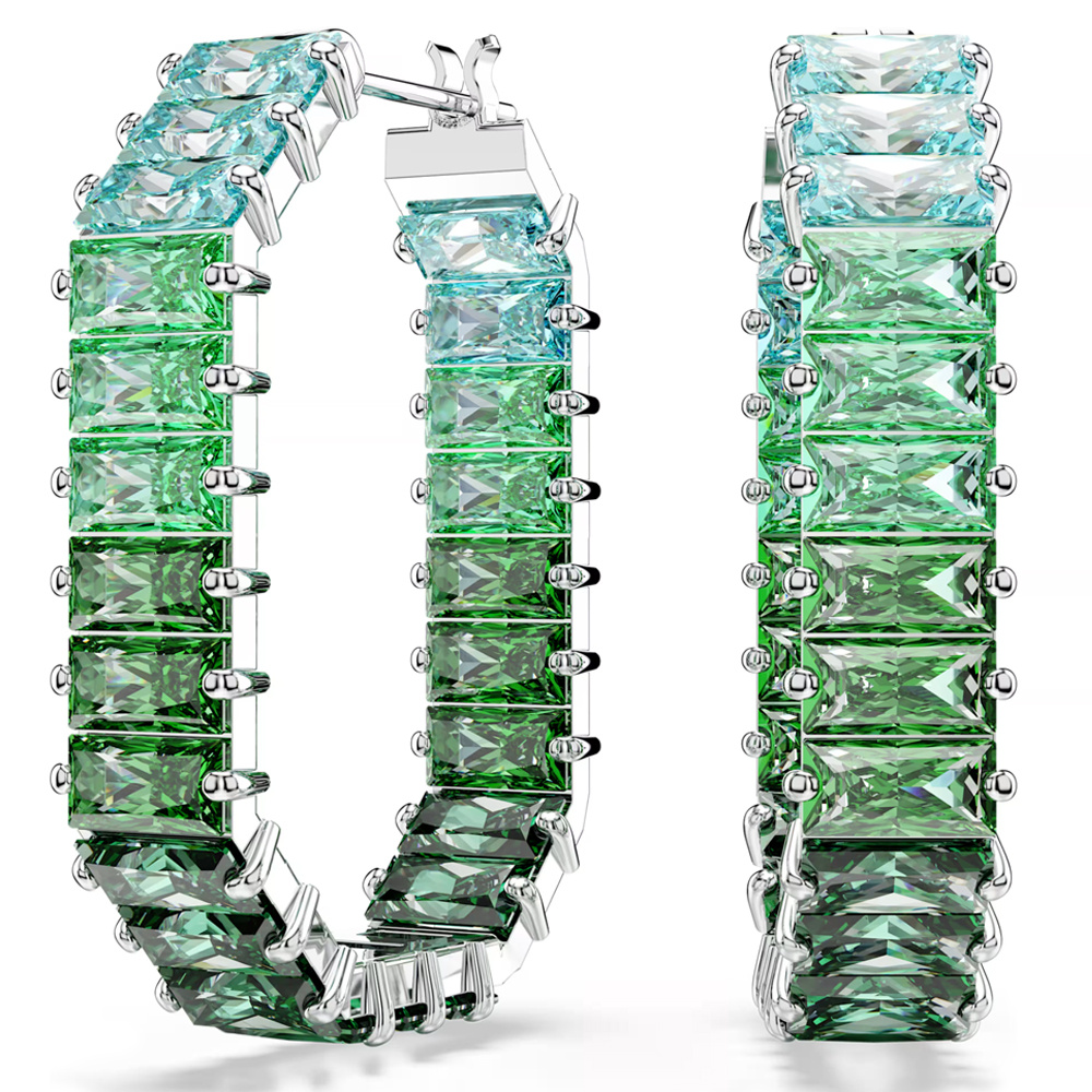Swarovski Damen Kreolen Matrix Baguette Grün 5705787 – Bild 3