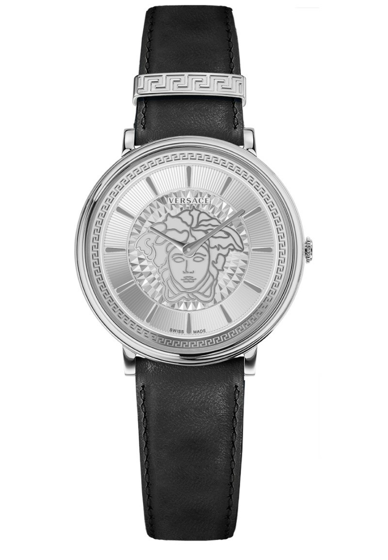VERSACE Damen Armbanduhr V CIRCLE Lederarmband schwarz VE81017 19 – Bild 2