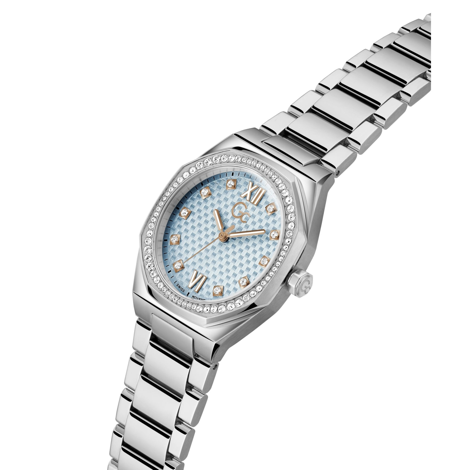 GUESS Collection GC Damen Armbanduhr Coussin Sleek Mid Size 34mm silber blau Z25... – Bild 2