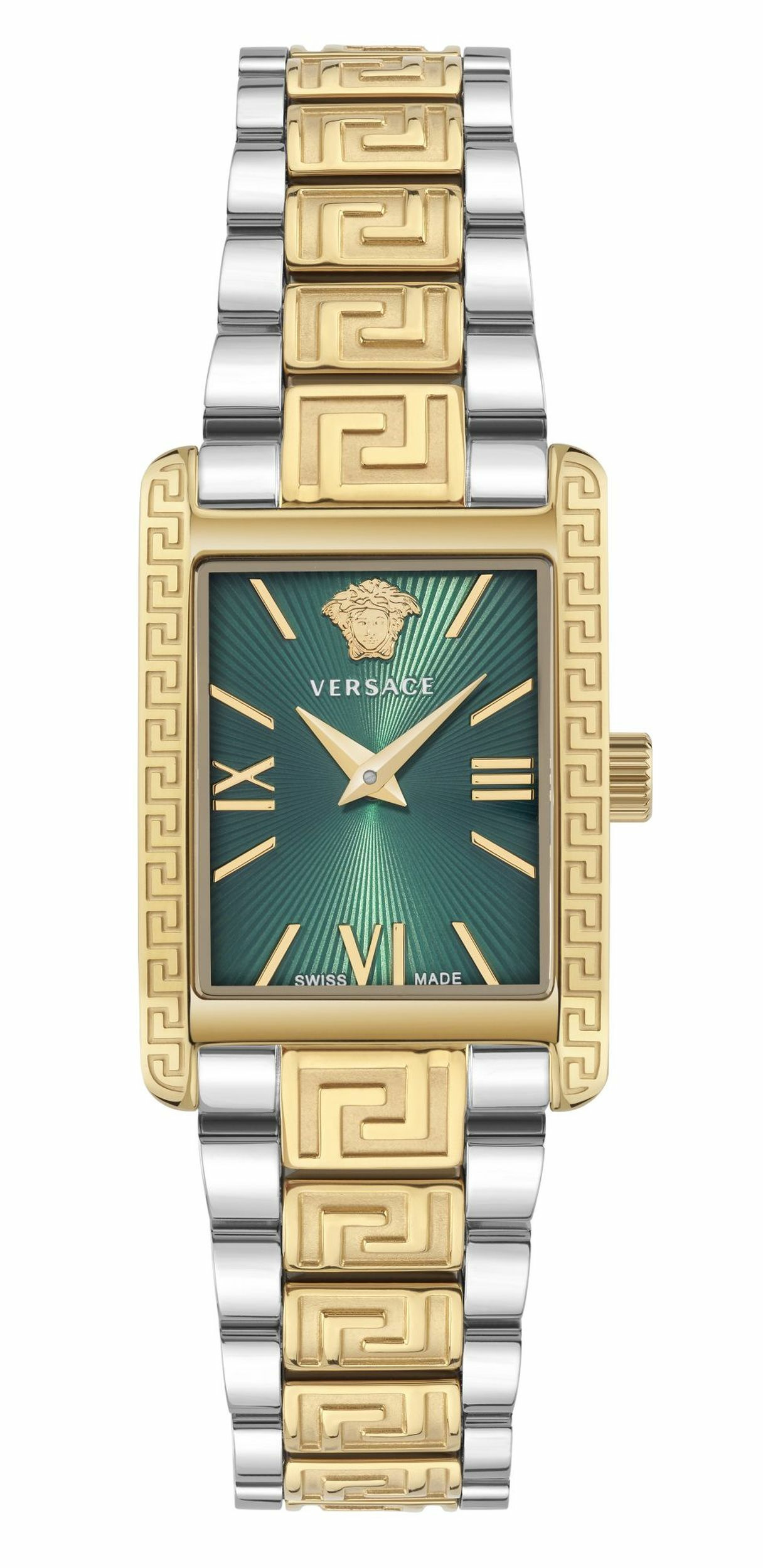 Versace Armbanduhr Damen Tonneau Bicolor Grün VE1C01525 Versace Armbanduhr Damen Tonneau Bicolor Grün VE1C01525