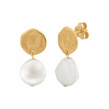 Ohrstecker 925 Silber vergoldet gehämmerter Coin und Süßwasserzucht Perle 411851... Ohrstecker 925 Silber vergoldet gehämmerter Coin und Süßwasserzucht Perle 411851...