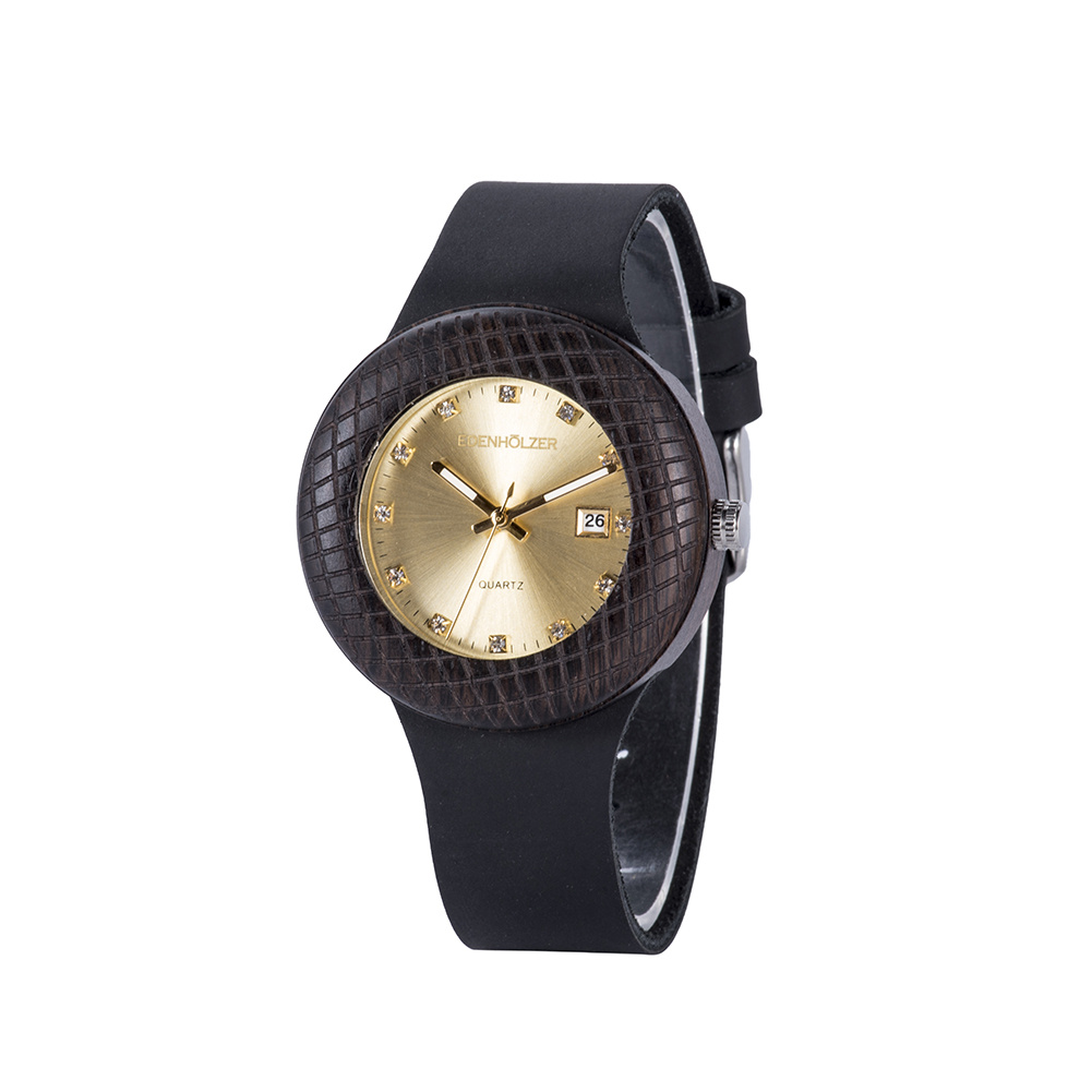 Edenhölzer Holzuhr Damen Armbanduhr Quarz Holzarmband Uhr Hardlex Cebu – Bild 3