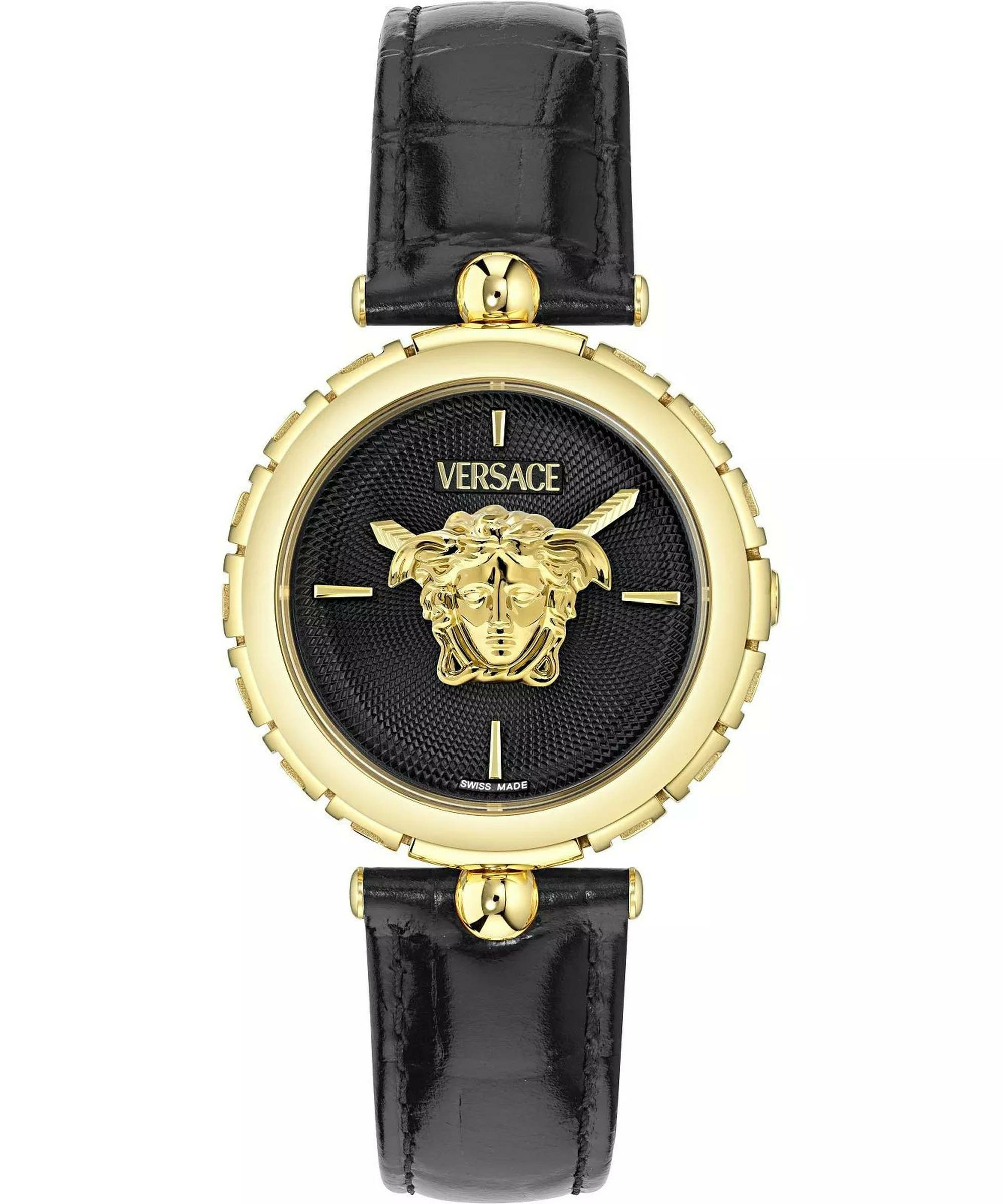 Versace Damenuhr Medusa Heritage Schwarz/Gold Lederband VE9D00124 Versace Damenuhr Medusa Heritage Schwarz/Gold Lederband VE9D00124