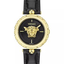 Versace Damenuhr Medusa Heritage Schwarz/Gold Lederband VE9D00124 Versace Damenuhr Medusa Heritage Schwarz/Gold Lederband VE9D00124