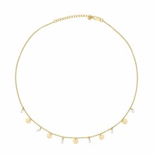 Collier 925 Silber vergoldet Chalcedon Plättchen 41185003602014 Collier 925 Silber vergoldet Chalcedon Plättchen 41185003602014