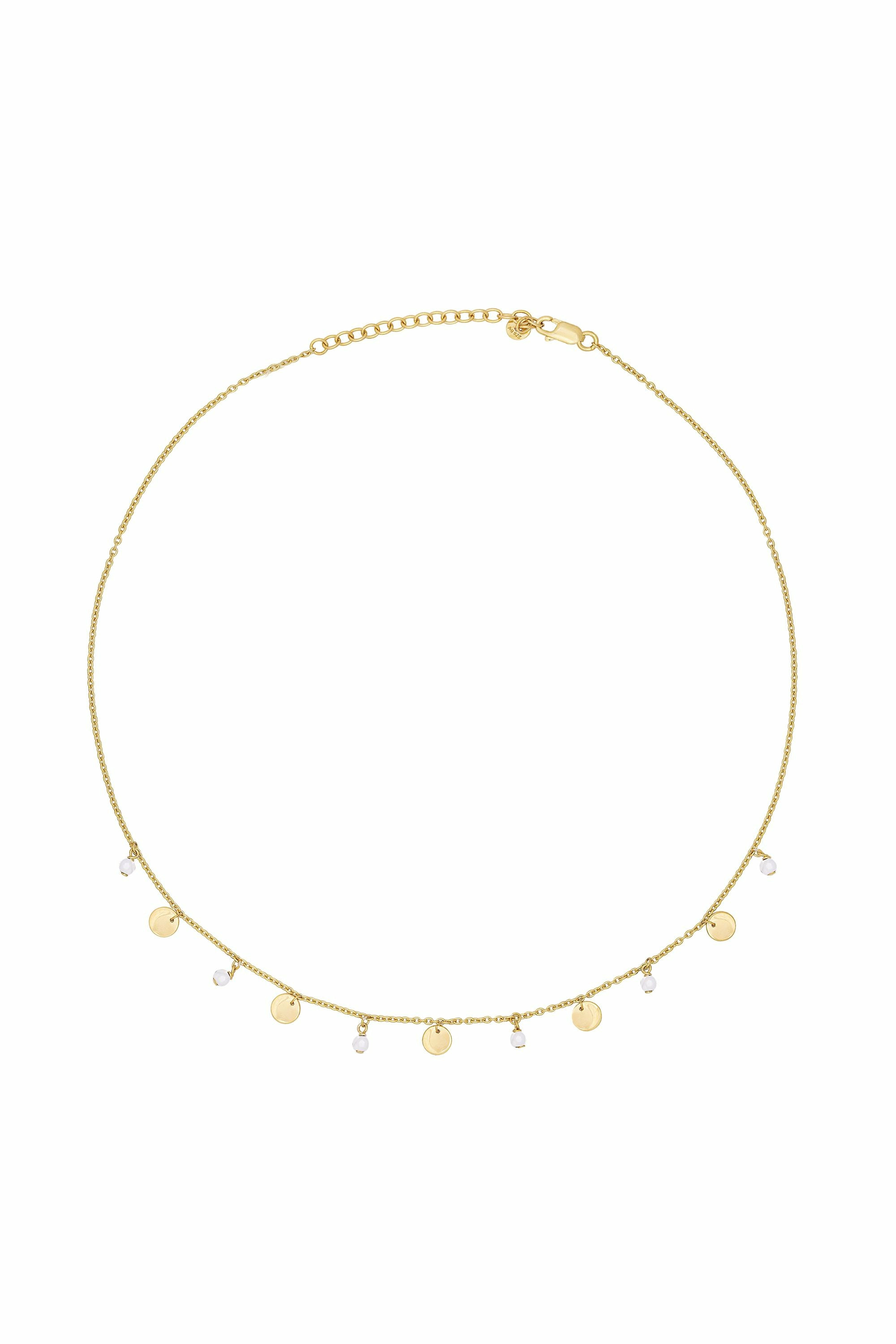 Collier 925 Silber vergoldet Chalcedon Plättchen 41185003602014 Collier 925 Silber vergoldet Chalcedon Plättchen 41185003602014