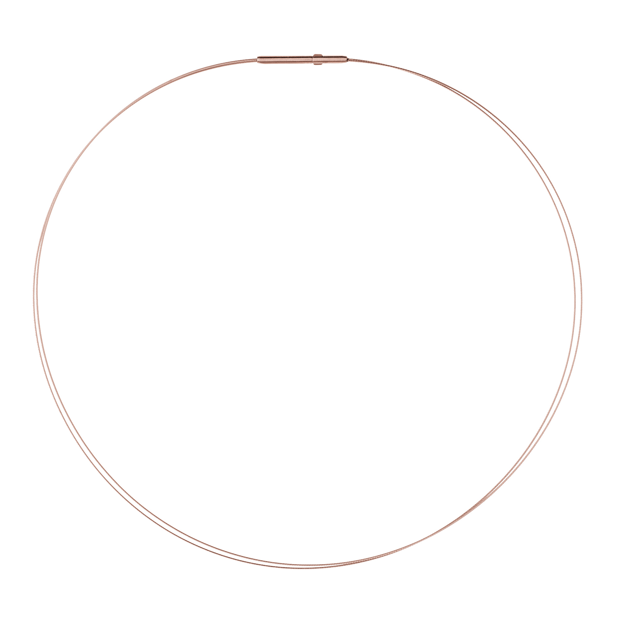 Ernstes Design Damen Halsreif 2-Fach Drahtseil Collier 50cm Rotgold DS2C-RG-50 – Bild 3