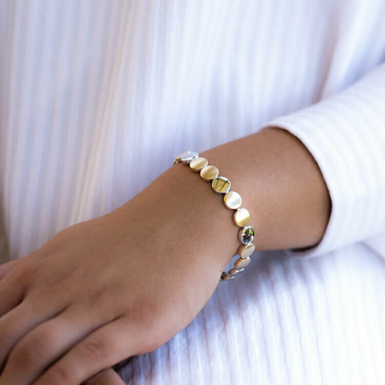 Armband Elaine Firenze 14ct. Gelb/Weißgold 1113047