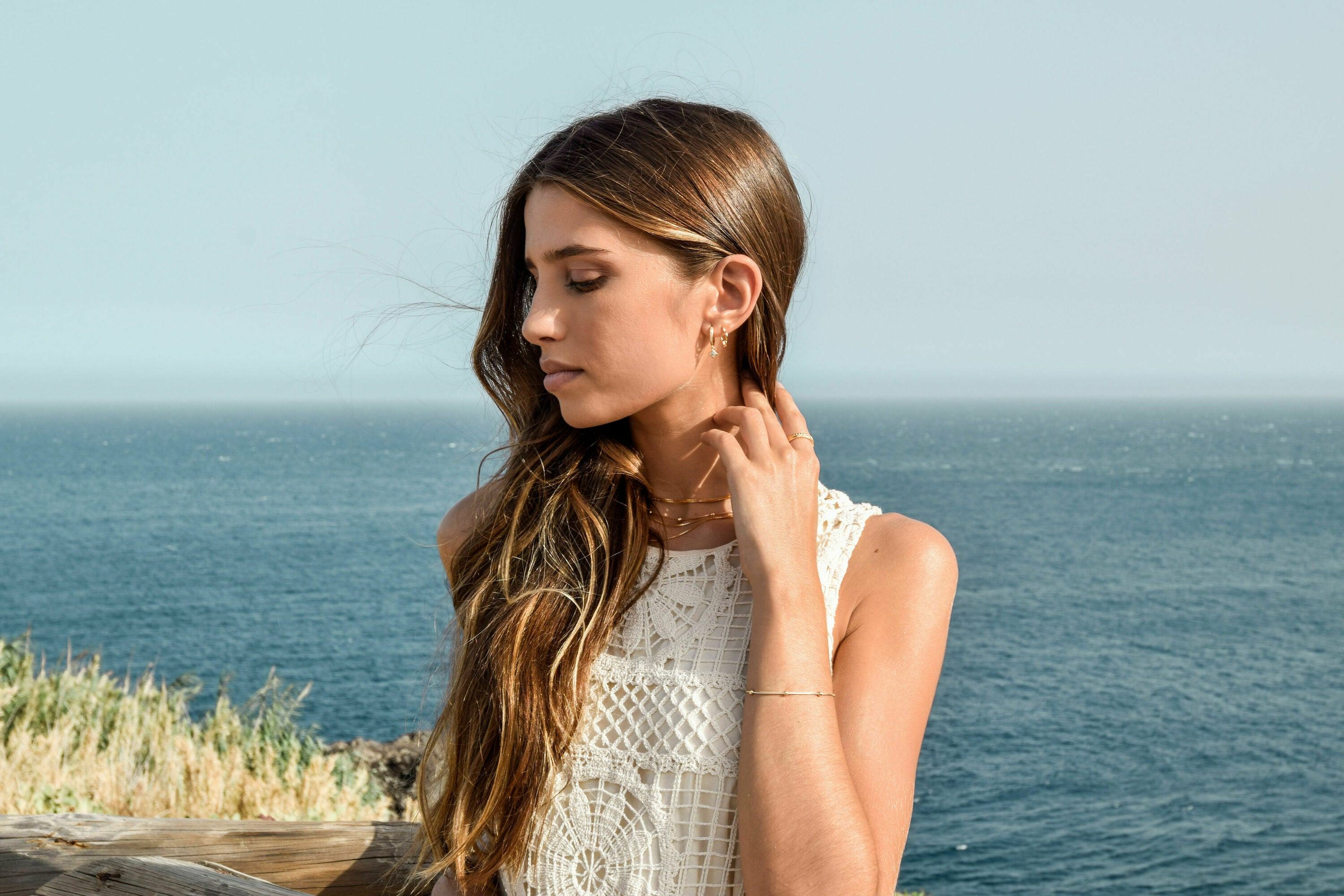 Armband 925/- Sterling Silber vergoldet Schlangenkette vierseitig diamantiert mi... – Bild 3