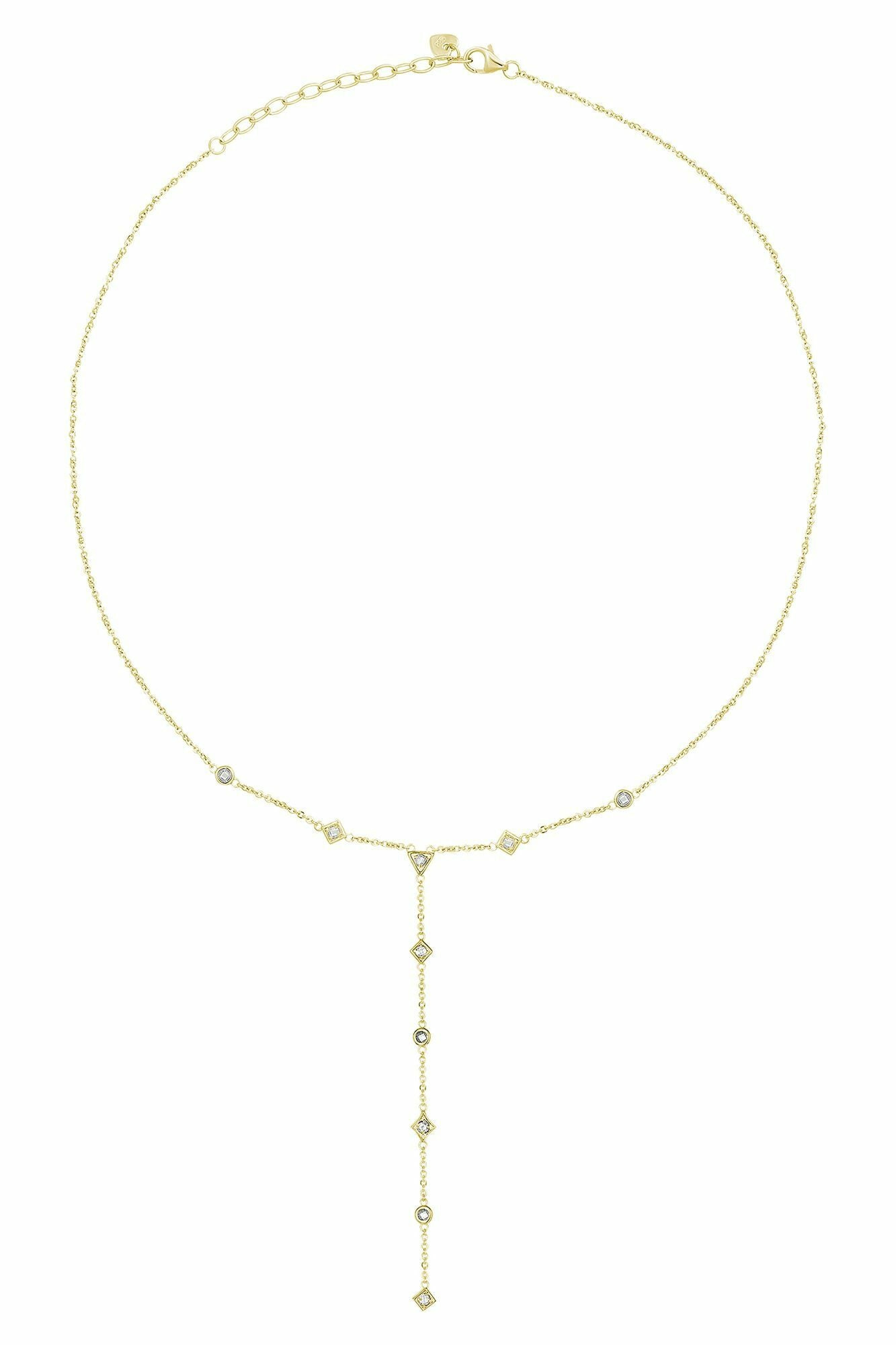 Halskette 925 Silbervergoldet Y-Kette mit Zirkonia 41185213153374 Halskette 925 Silbervergoldet Y-Kette mit Zirkonia 41185213153374