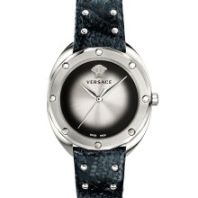 Versace Shadov Damenuhr Schwarz Leder Silber Edelstahl 38mm VEBM00118 Versace Shadov Damenuhr Schwarz Leder Silber Edelstahl 38mm VEBM00118