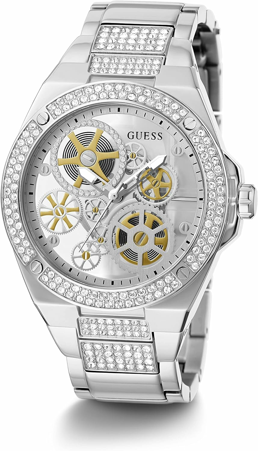 Guess Herren Armbanduhr Big Reveal Armband Edelstahl silber GW0323G1 – Bild 3