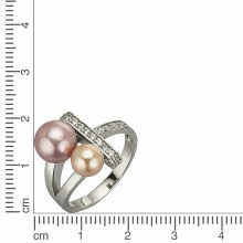 Zeeme Pearls Silber 925 mit 2 Muschelkernperlen und Zirkonia weiß Ring 416769275... Zeeme Pearls Silber 925 mit 2 Muschelkernperlen und Zirkonia weiß Ring 416769275...
