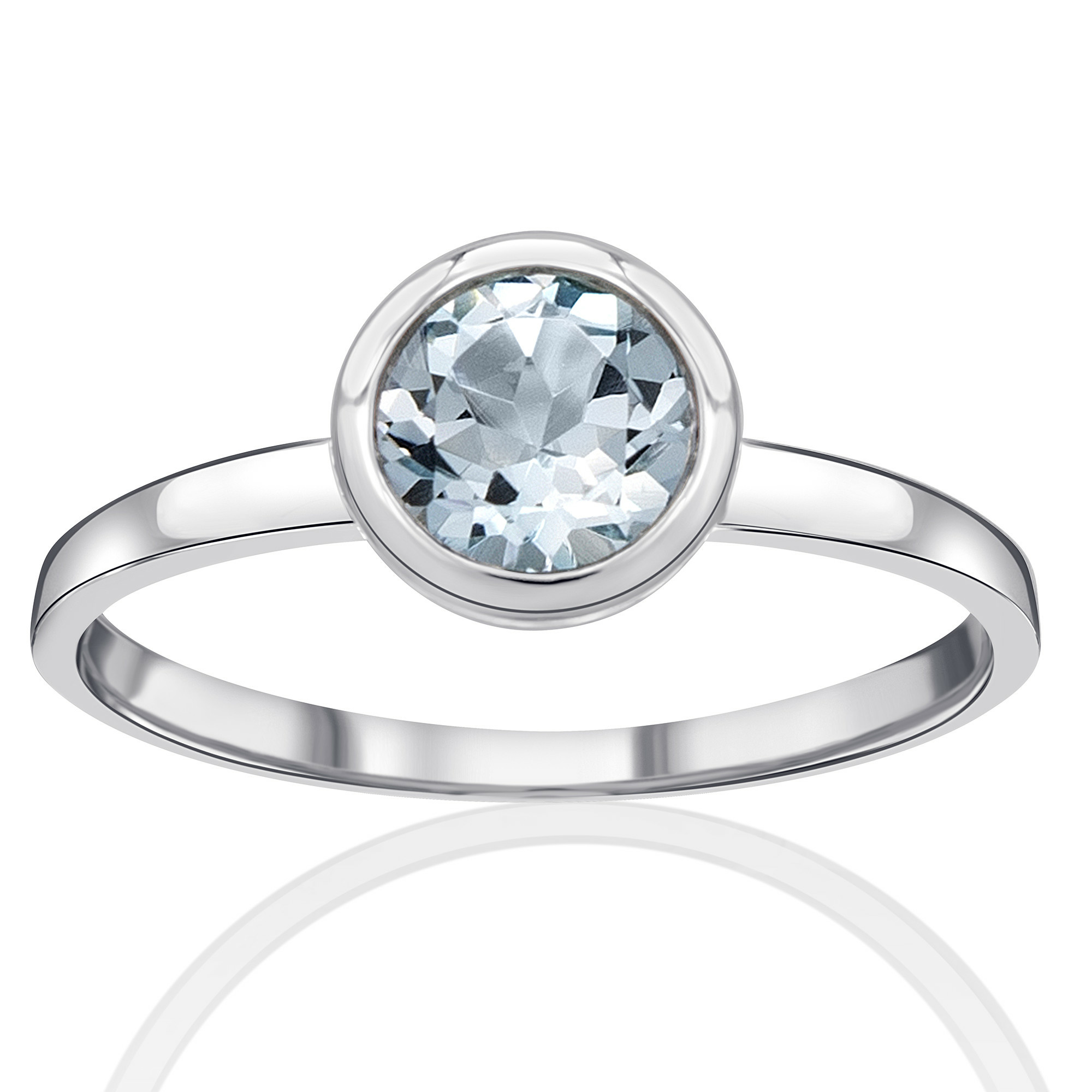 Blau Topas Ring aus 333 Weißgold – Bild 2