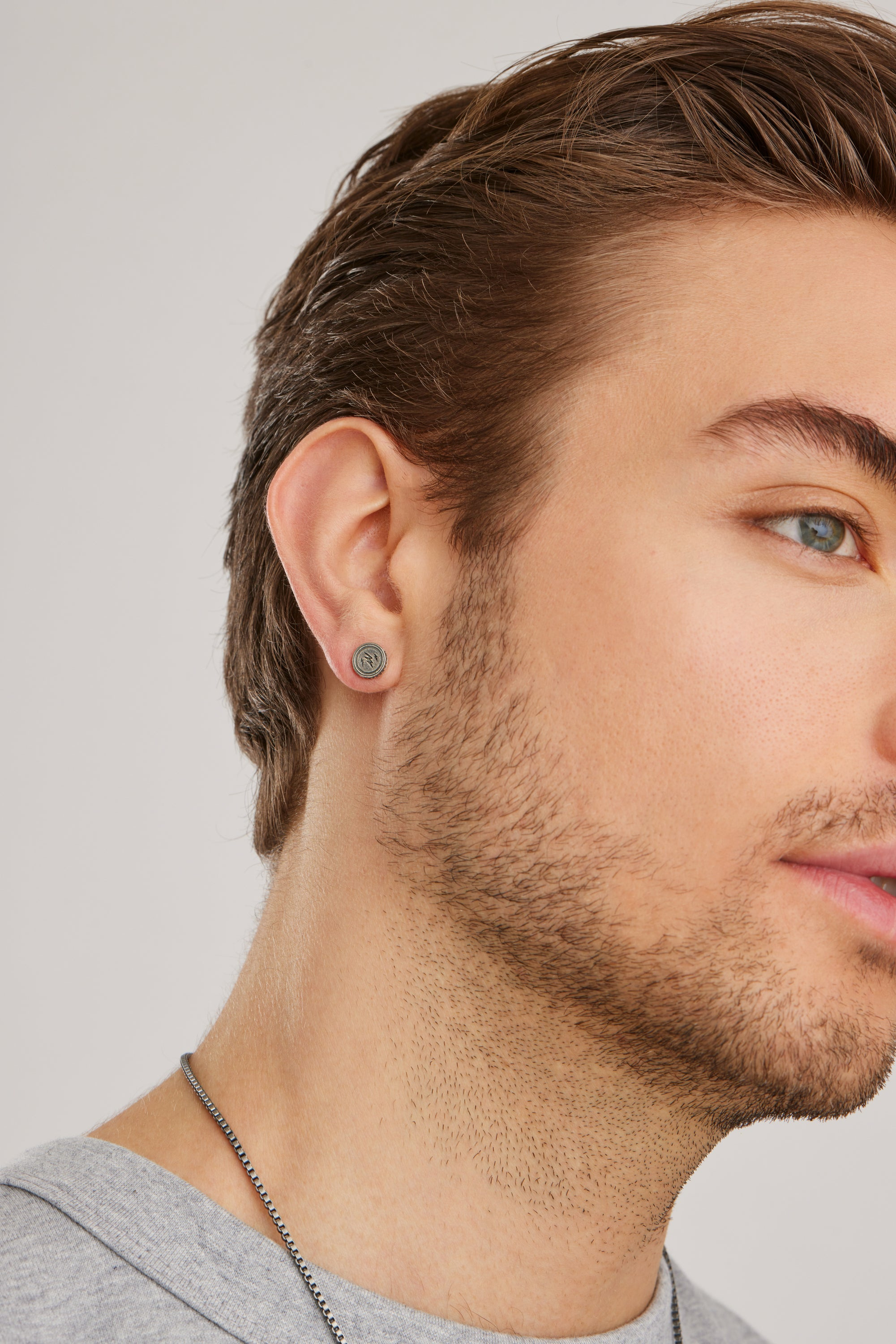 Single Ohrstecker 925/-Sterling Silber matt oxodiert Blitz Rock Music 4118477556... – Bild 2