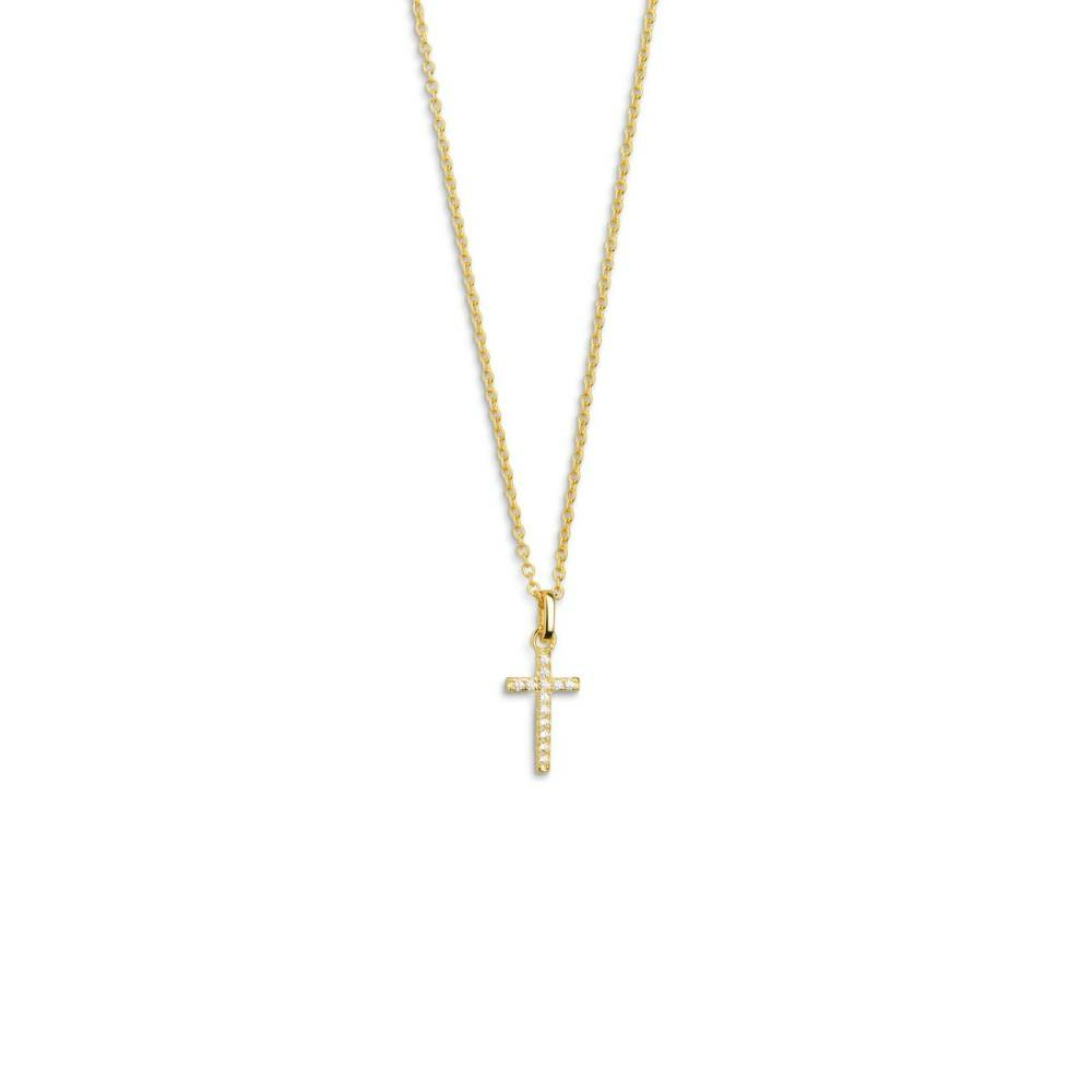 Xenox Damen Halskette mit Kreuz Anhänger mit Zirkonia Gold XS3522GK – Bild 2