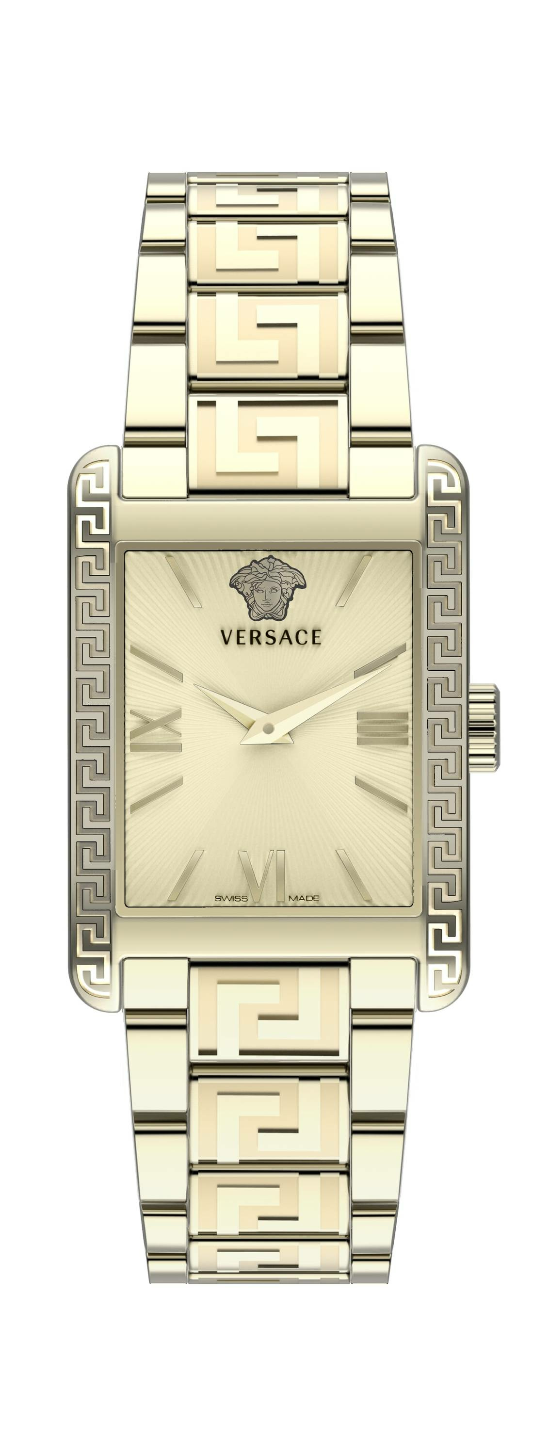 Versace Armbanduhr Damen Tonneau Goldfarben VE1C01324 Versace Armbanduhr Damen Tonneau Goldfarben VE1C01324