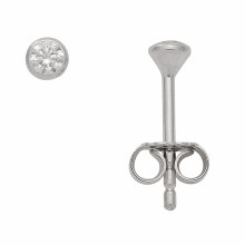 Damen 585 Weißgold Ohrringe  Ohrstecker mit Zirkonia Damen 585 Weißgold Ohrringe  Ohrstecker mit Zirkonia
