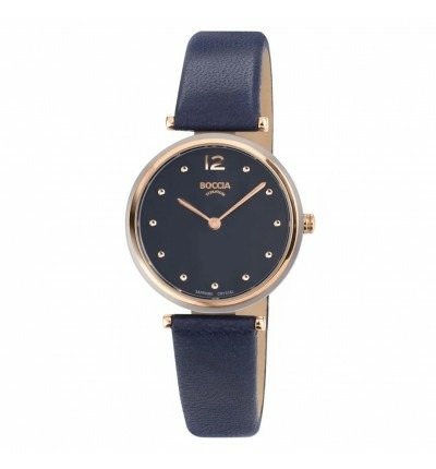 Boccia Titanium Damenuhr Dress mit Lederband Dunkelblau 3349-02 Boccia Titanium Damenuhr Dress mit Lederband Dunkelblau 3349-02