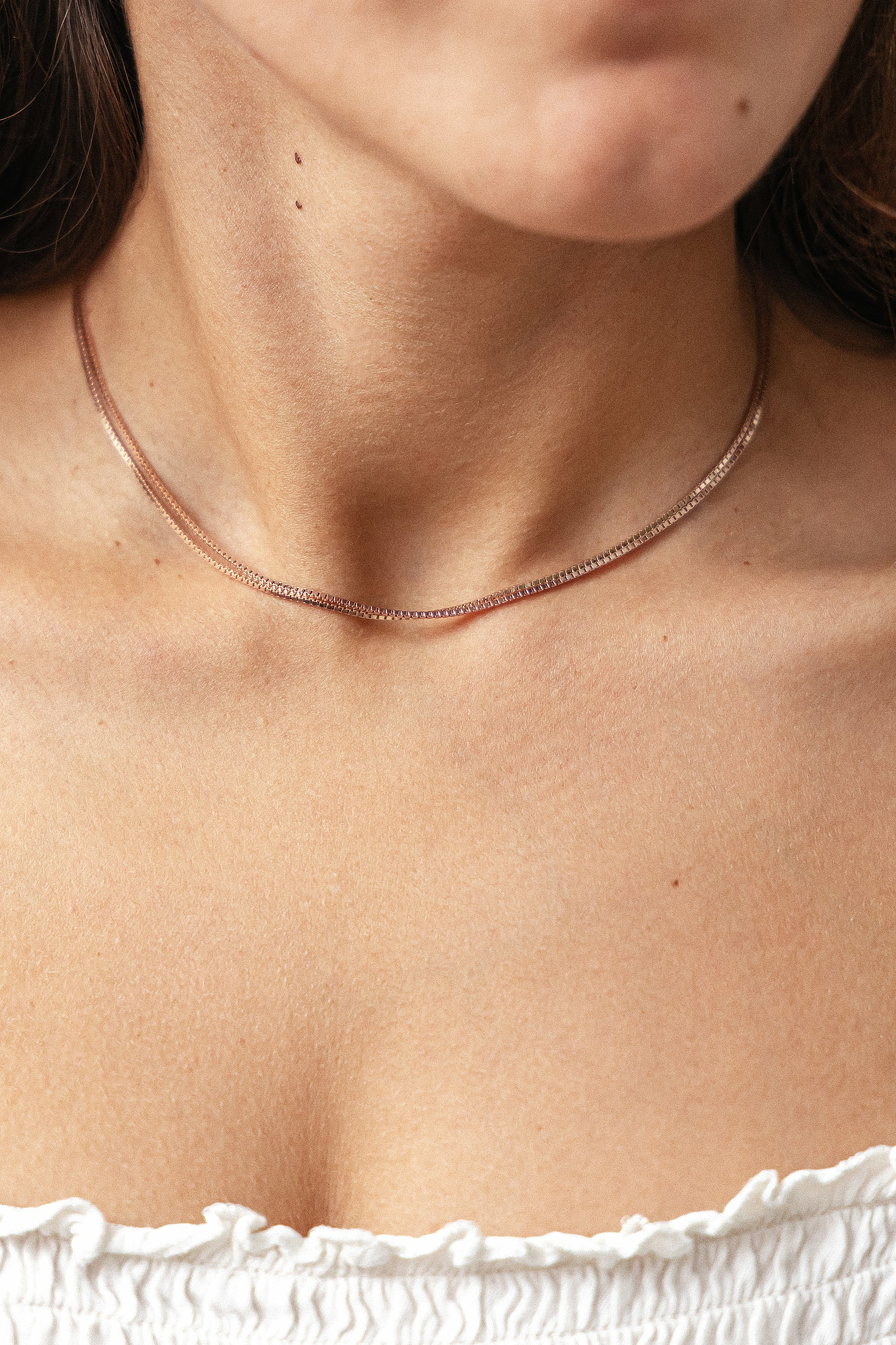 Collier Choker 925/- Sterling Silber Venezianer Kette rosé vergoldet zweireihig ... Collier Choker 925/- Sterling Silber Venezianer Kette rosé vergoldet zweireihig ...