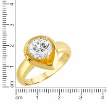 ZEEme Basic Silber 925 vergoldet Tropfen-Form mit weißem Zirkonia-Stein Ring 416... ZEEme Basic Silber 925 vergoldet Tropfen-Form mit weißem Zirkonia-Stein Ring 416...