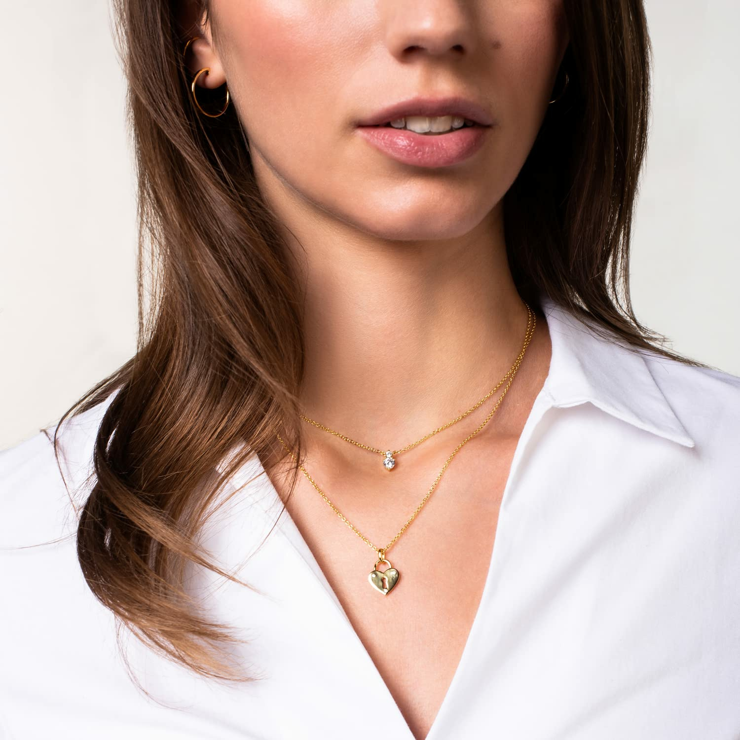 Xenox Damen 925 Sterling Silber Halskette XS7347G – Bild 3