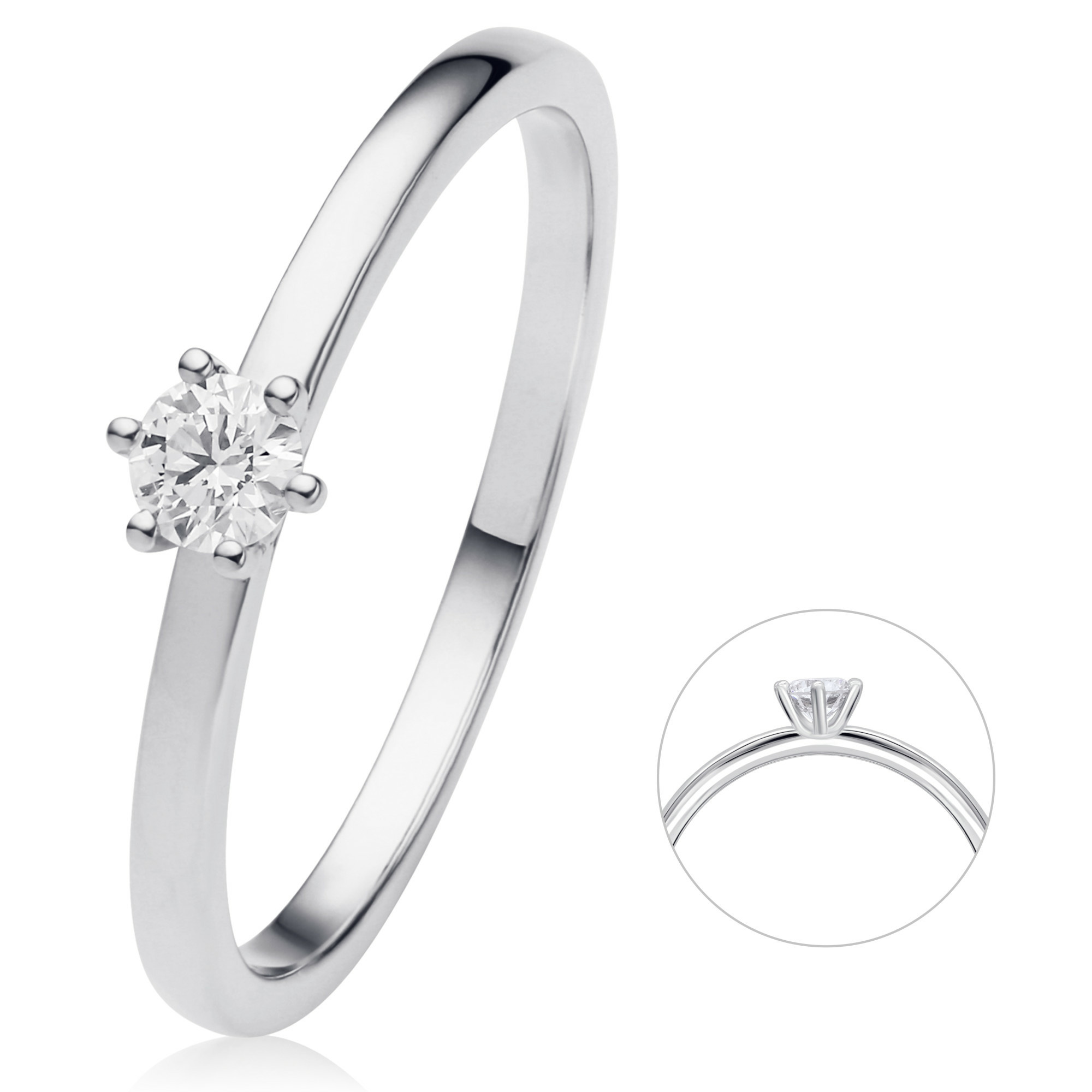 0.15 ct  Diamant Brillant Ring aus 750 Weißgold 0.15 ct  Diamant Brillant Ring aus 750 Weißgold