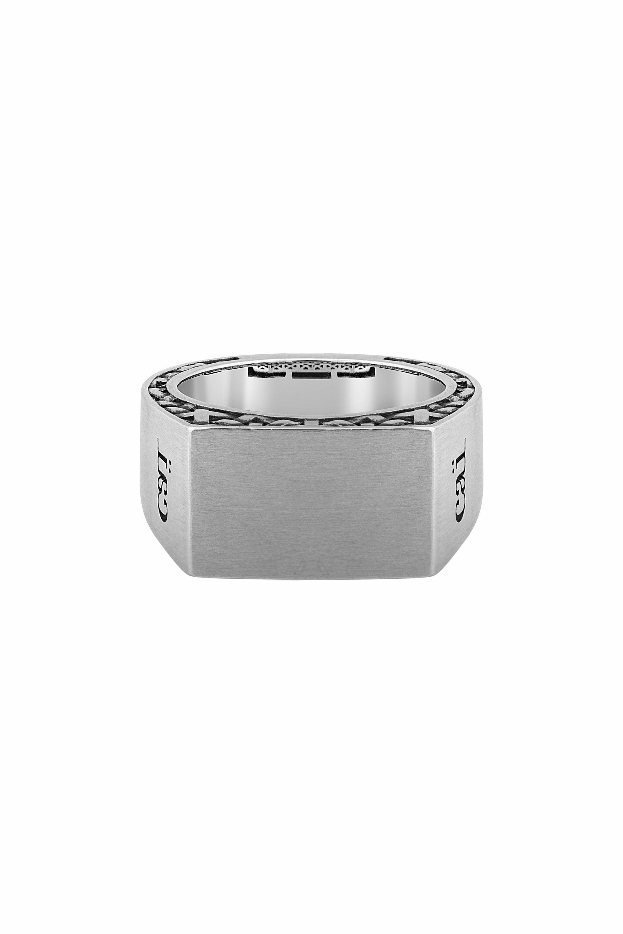 Ring 925/- Sterling Silber Siegelring mattiert oxidiert Flechtoptik 411847439483... – Bild 2