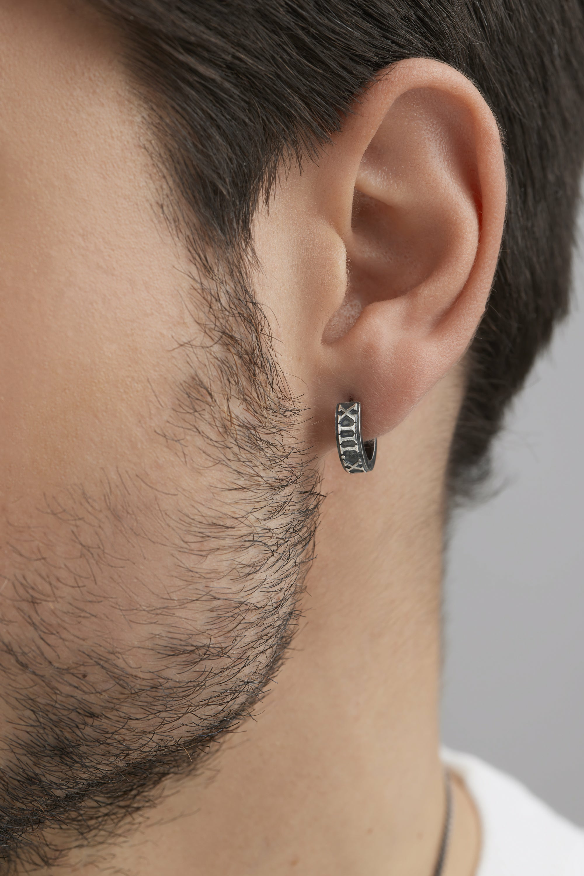 Single Creole 925/- Sterling Silber matt oxidiert 41173383413854 Single Creole 925/- Sterling Silber matt oxidiert 41173383413854