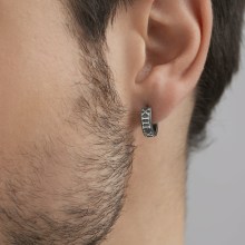 Single Creole 925/- Sterling Silber matt oxidiert 41173383413854 Single Creole 925/- Sterling Silber matt oxidiert 41173383413854