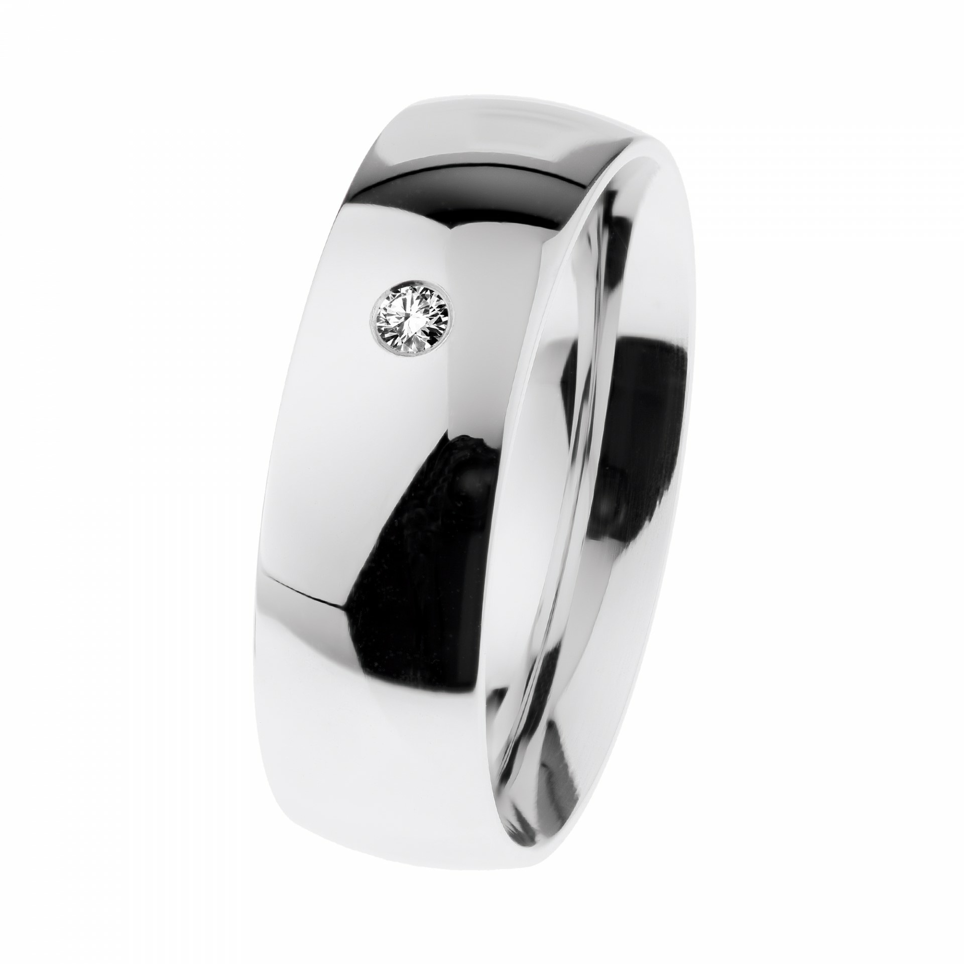Ernstes Design Damen Diamant Ring Trauring Breite 6,5mm Größe 55 Silber R606-55 Ernstes Design Damen Diamant Ring Trauring Breite 6,5mm Größe 55 Silber R606-55