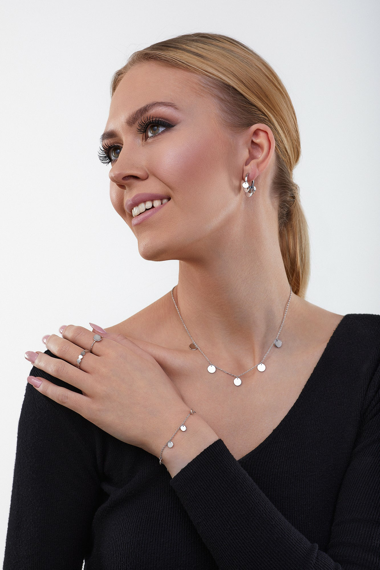 Armband 925 Sterling Silber rhodiniert Plättchen Boho 41184556580958 – Bild 2