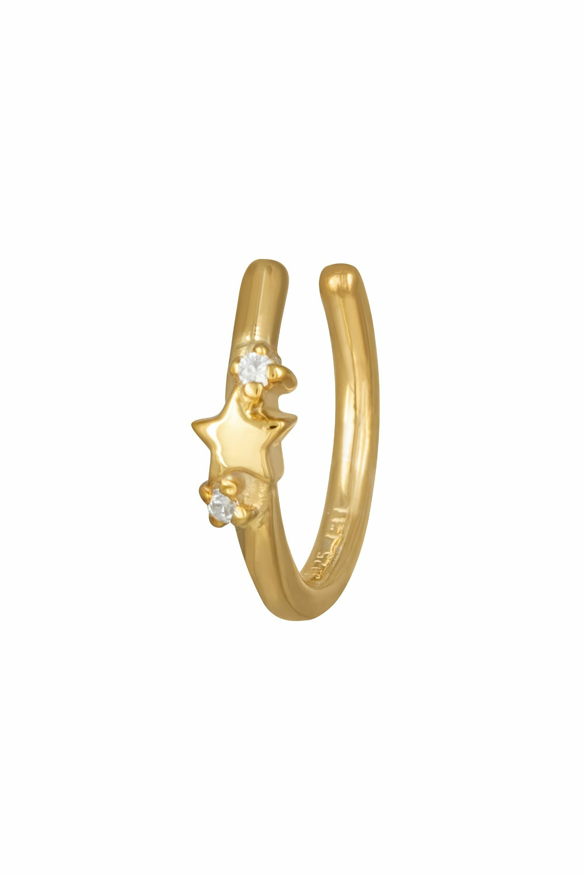 Ear Cuff 925 Sterling Silber gelb vergoldet Stern Zirkonia 41184551207006 Ear Cuff 925 Sterling Silber gelb vergoldet Stern Zirkonia 41184551207006