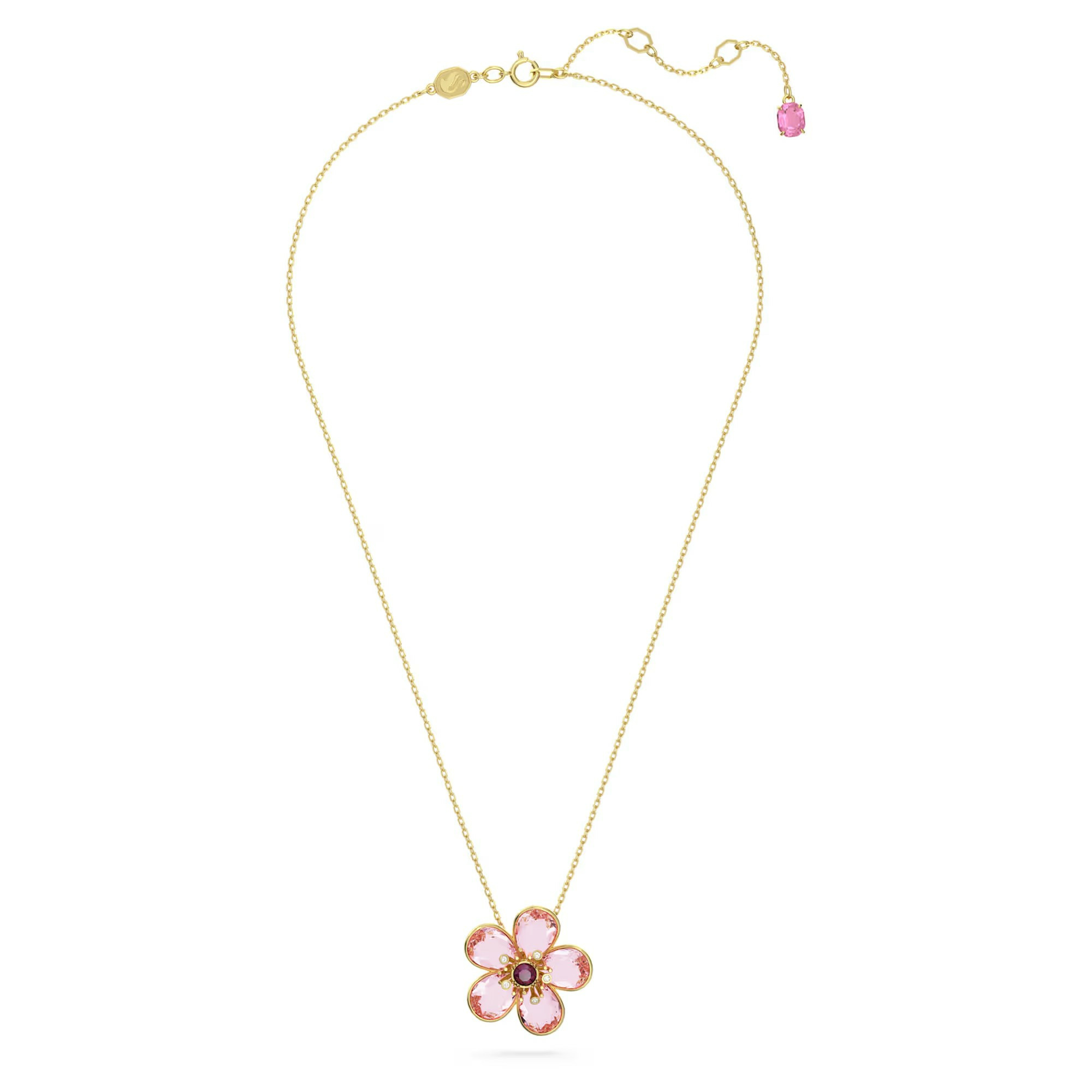 Swarovski Damen Halskette Idyllia Anhänger Blume Klein - Rosa mit Goldlegierungs... – Bild 3
