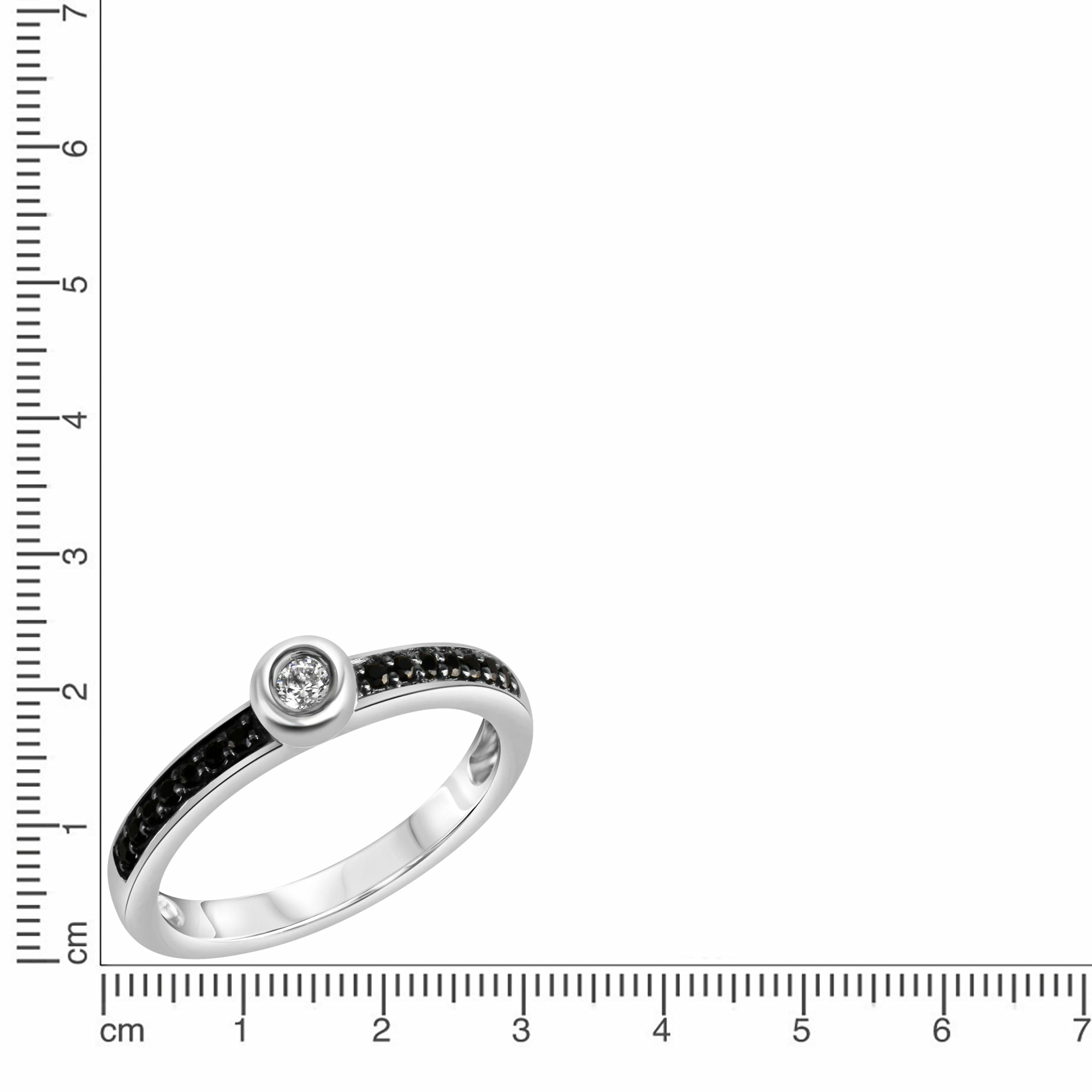 Celesta Silber 925 Silber rhodiniert mit Zirkonia weiß und schwarz Ring 41679095... Celesta Silber 925 Silber rhodiniert mit Zirkonia weiß und schwarz Ring 41679095...
